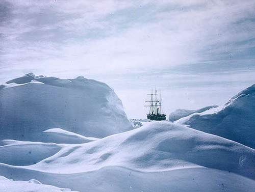 A glimpse of Shackleton’s ship, the Endurance, in Antarctica, photographed in 1915 by Frank Hurley. State Library of New South Wales, flickr